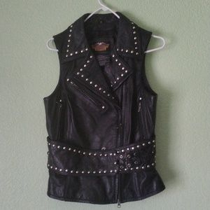 Vintage Harley Davidson Leather Vest Size Medium